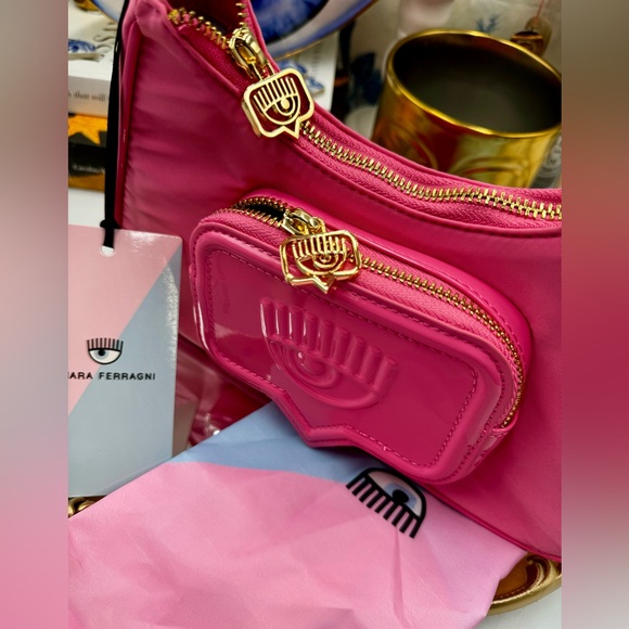🆕 CHIARA FERRAGNI 🧿 NWT Vicky Eyelike Tote Bag - Borsa a Mano - Rose Pink - Picture 7 of 15